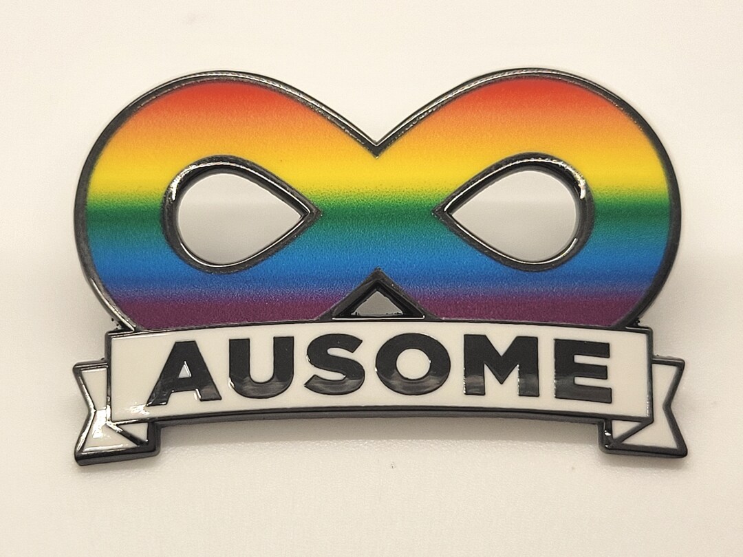 Autism Infinity Pin Ausome Autism Pride Spectrum Infinity Symbol Gold Hard Enamel Pin ...