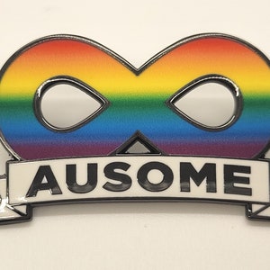 Ausome Autism Pride Spectrum Infinity Symbol Gold Hard Enamel Pin | Autism Acceptance Neurodivergent Pride | Actually Autistic or Ally