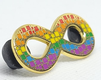 Mosaic Tile Rainbow Spectrum Infinity Symbol Gold Hard Enamel Pin | Autism Acceptance Autistic Pride Neurodivergent