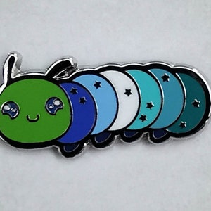 MLM Pride Caterpillar Enamel Pin: Subtle LGBTQ+ Jewelry Accessory