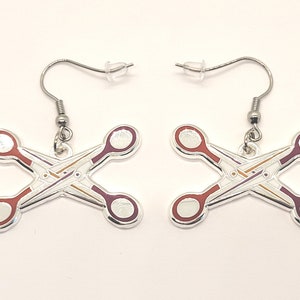 Lesbian Pride Scissors Earrings in WLW LGBT+ Flag Colors |  LGBTQ+ Pride Jewelry
