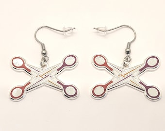 Lesbian Pride Scissors Earrings in WLW LGBT+ Flag Colors |  LGBTQ+ Pride Jewelry