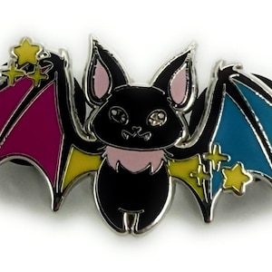 Pansexual Pride Bat Pin