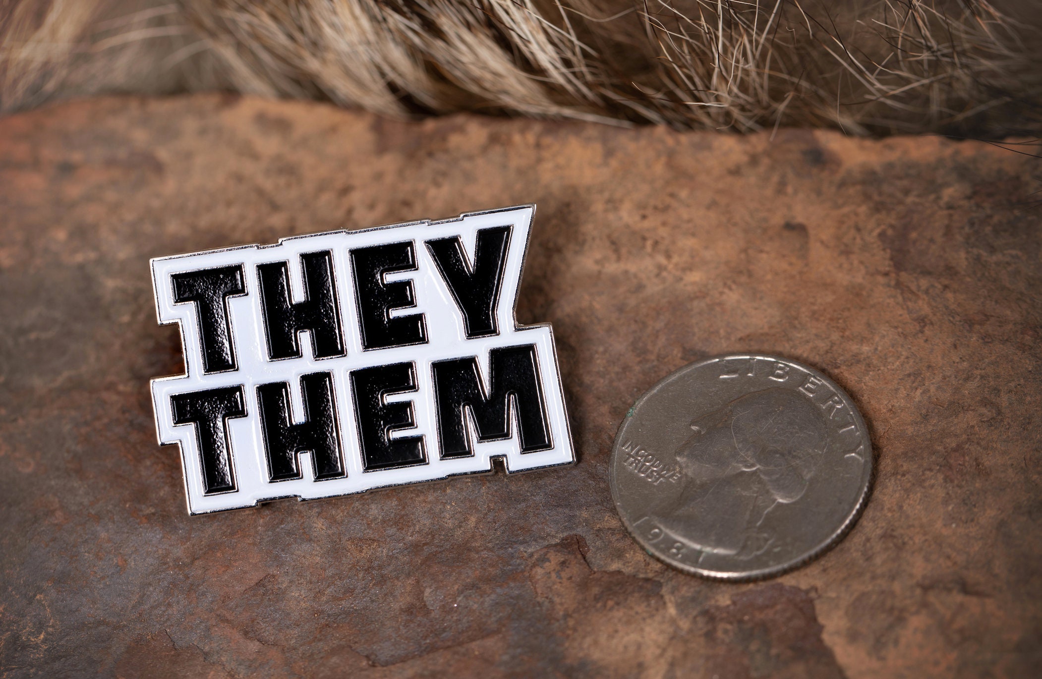 They Them Pronoun Pin Nonbinary Hard Enamel Pronoun Badge in | Etsy