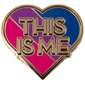 Bi Pride The Greatest Showman "This Is Me" Heart-Shaped Bisexual Pride Flag Enamel Pin