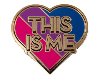 Bi Pride The Greatest Showman "This Is Me" Heart-Shaped Bisexual Pride Flag Enamel Pin