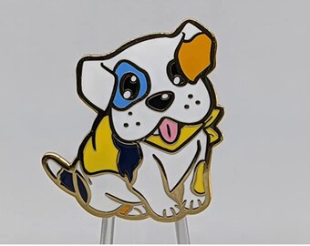 Aro Ace Pin Subtle Pride Puppy Dog Enamel Pin in Aromantic Asexual Pride Flag Colors | Subtle Aroace Pride Jewelry
