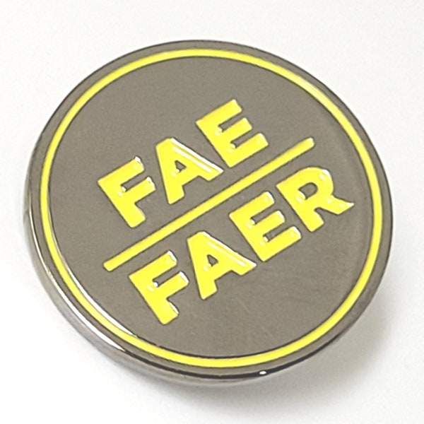 Fae Faer Enamel Neopronoun Pin | Gender Nonconforming Genderfae Neo Pronoun Pin