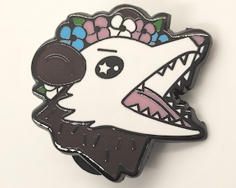 Trans Pride Opossum Enamel Pin: LGBTQ+ Flower Crown Pin