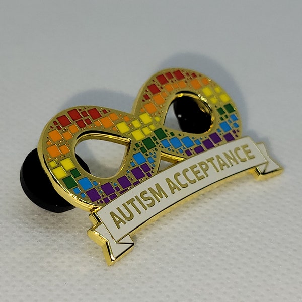 Autismus Akzeptanz Fliese Rainbow Autism Spectrum Infinity Symbol Hard Emaille Pin | Autistic Pride Neurodivergent