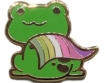Genderfae Pride Frosch Emaille Pin: LGBTQ Superhero Cape