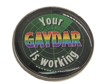 Your Gaydar Is Working Enamel Pin | LGBTQ Flirting Pride Jewelry