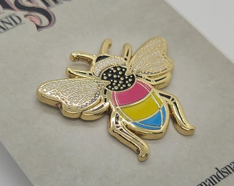 Pin esmaltado de abeja del orgullo pansexual: joyería del orgullo LGBT+