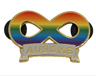 Ausome Autism Pride Spectrum Infinity Symbol Gold Hard Enamel Pin | Autism Acceptance Neurodivergent Pride | Actually Autistic or Ally