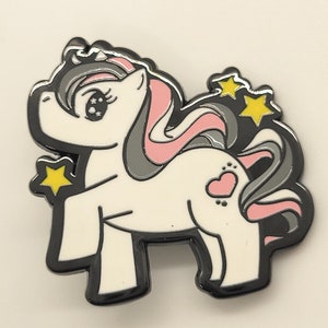Chibi Unicorn Demigirl Pride Pin | Gay Little Pony Enamel Pin Subtle Demigirl Flag Colors | LGBTQ+ Pins | Subtle Pride Jewelry Accessory
