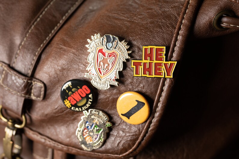 He They Masc Nonbinary Multi Gender Fluid Enamel Pronoun Pin Etsy