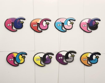 Pride Worm on a String Enamel Pin: LGBTQIA+ Flags