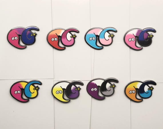 Pride Worm on a String Enamel Pin: LGBTQIA+ Flags