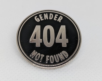 404 Gender Not Found Nonbinary Agender Gender Fluid Maverique Neutrois Enamel Pin