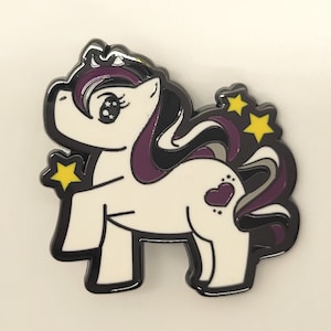 Chibi Unicorn Asexual Pride Enamel Pin: LGBTQ+ Jewelry Accessory