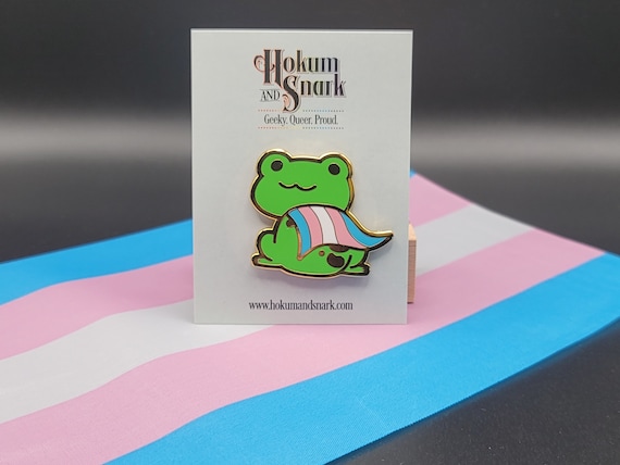 Transgender Pride Frog Pin Trans Pride Frog Enamel Pin Chibi Queer Frog Pin  Pride Jewelry Pride Accessories LGBT Pins 