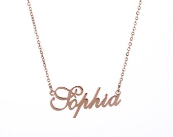 rose gold name necklace