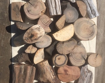 Driftwood Blocks - 30 Natural Wooden Blocks