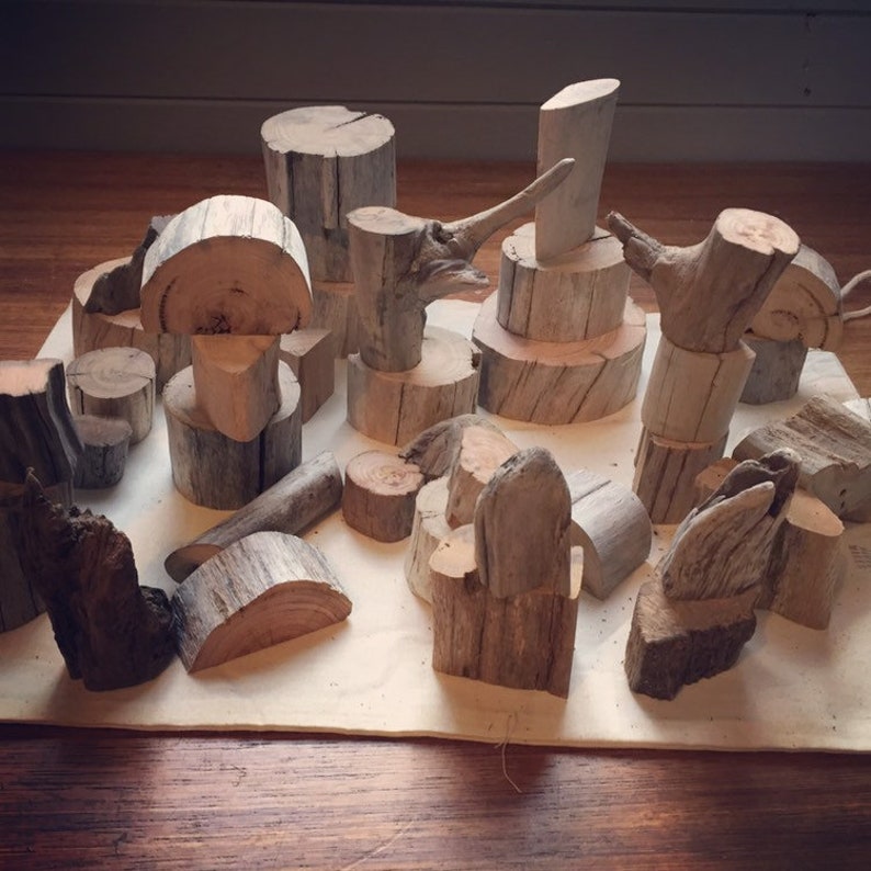 Driftwood Blocks 30 Natural Wooden Blocks Etsy Australia