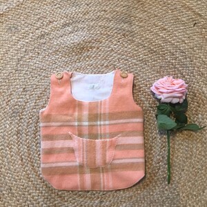 Peach and Tan – Pure Wool Tunic Vest – Size 5
