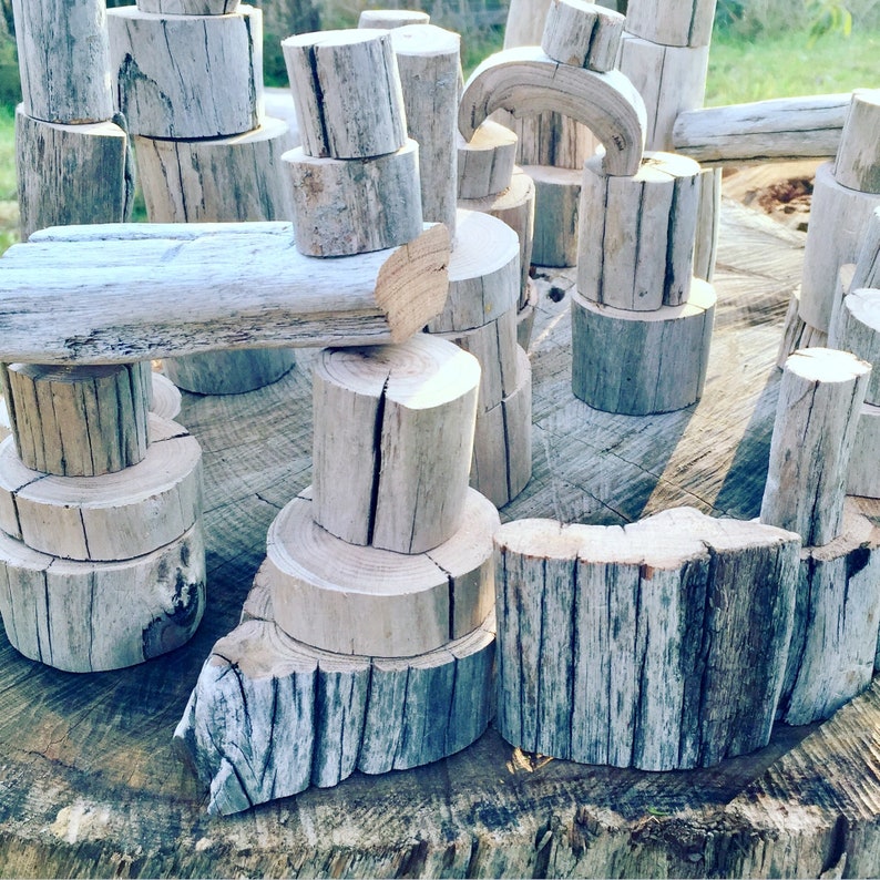 Driftwood Blocks 30 Natural Wooden Blocks Etsy Australia