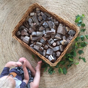 Driftwood Blocks - 100 Natural Wooden Blocks