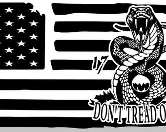 Distressed American Flag, Don't Tread on Me for Truck Windows