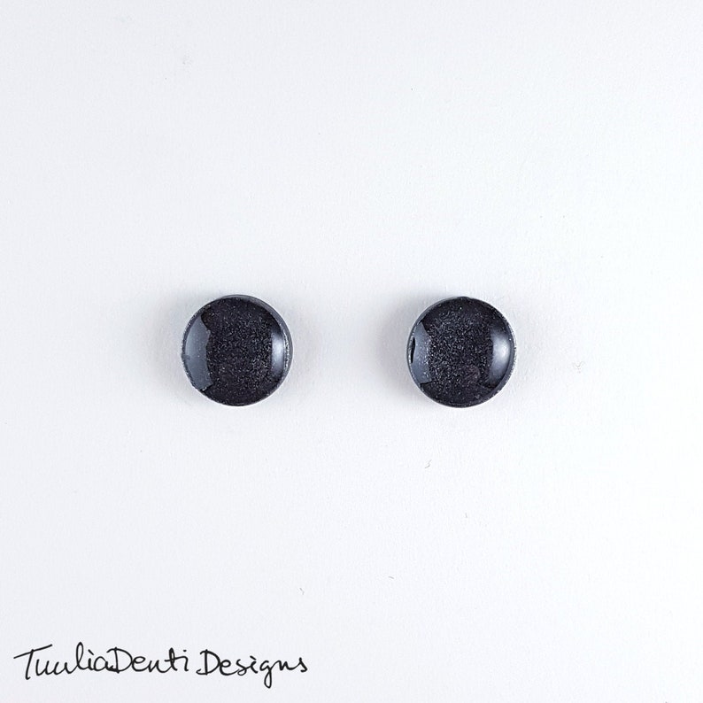 mens earrings 10mm black stud earrings hypoallergenic stud earrings Charcoal black stud earrings