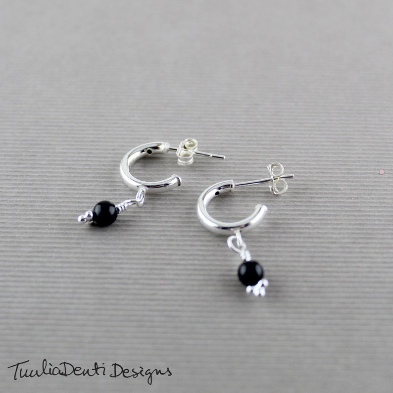 Details about / NEW STERLING SILVER OVAL ONYX PIERCED POST EARRINGS WITH FLOWER /& LEAF