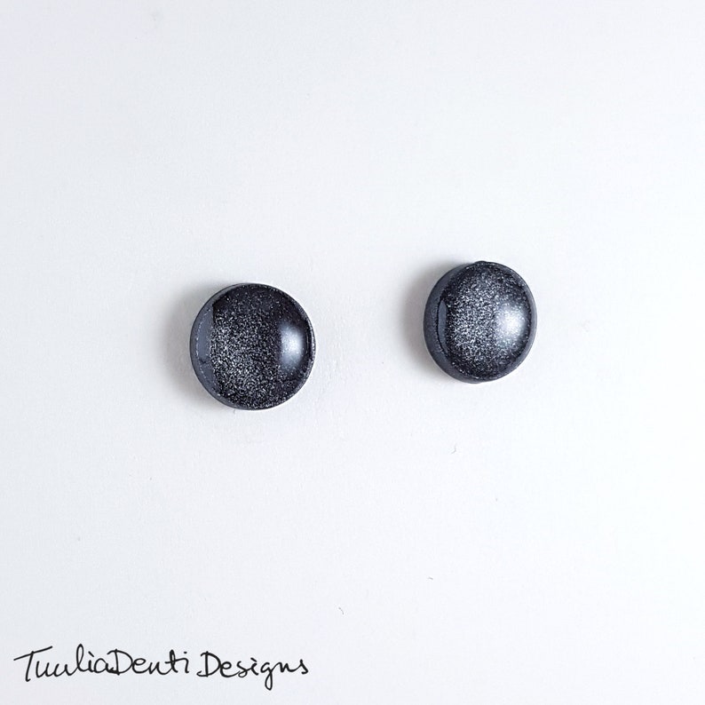 mens earrings 10mm black stud earrings hypoallergenic stud earrings Charcoal black stud earrings