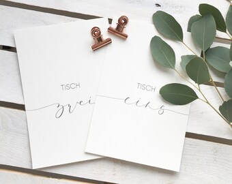Printable table numbers "White"