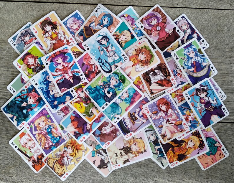 TOUHOU Anime Playing Cards poker Deck 54 Cards All Different Etsy
