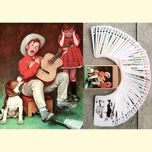 NORMAN ROCKWELL Cards (Poker Deck 54 Cards All Different) Vintage Funny Every Day Scenes, Saturday Post 651-049