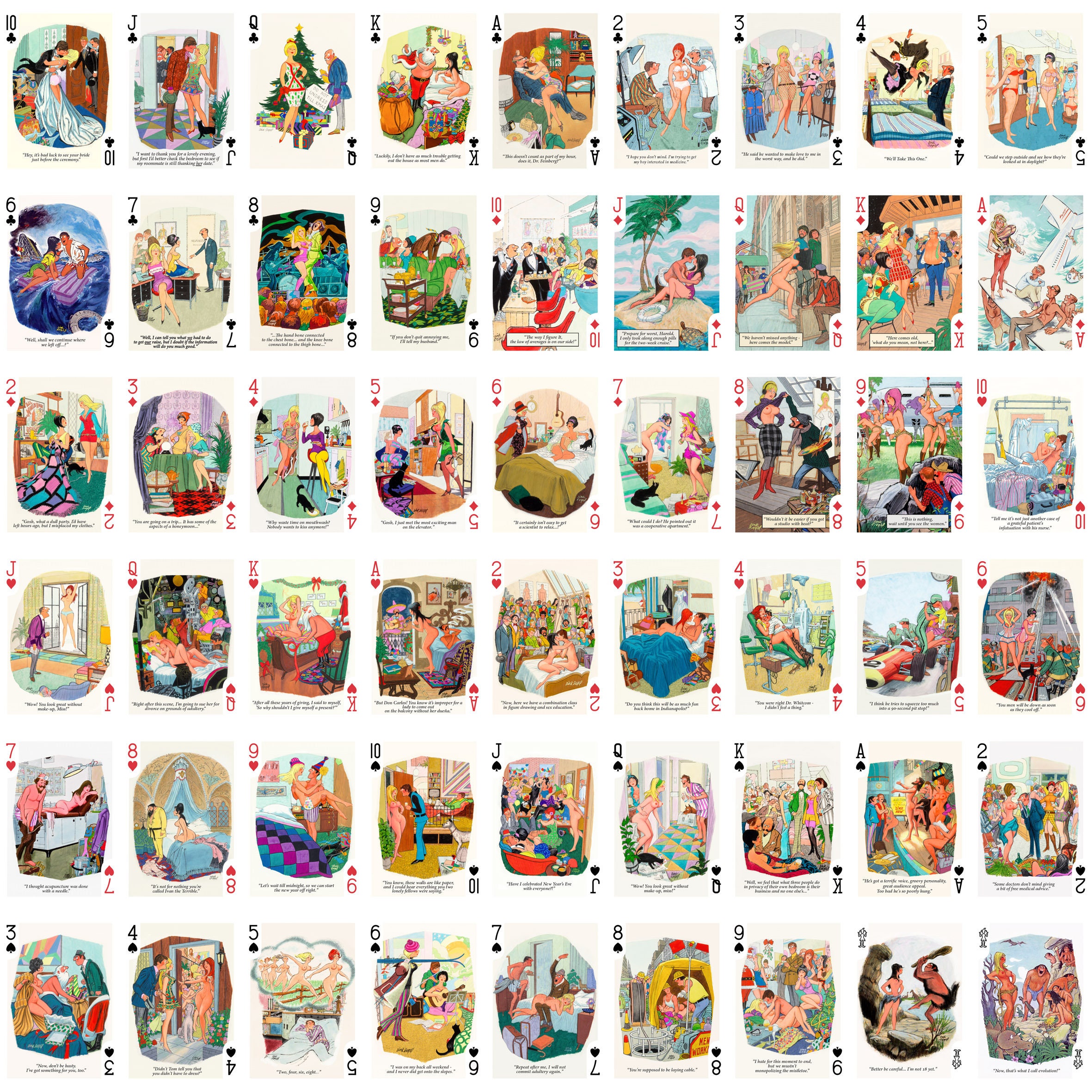 DIBUJOS ANIMADOS ERÓTICOS DIVERTIDOS Jugando cartas Poker - Etsy México