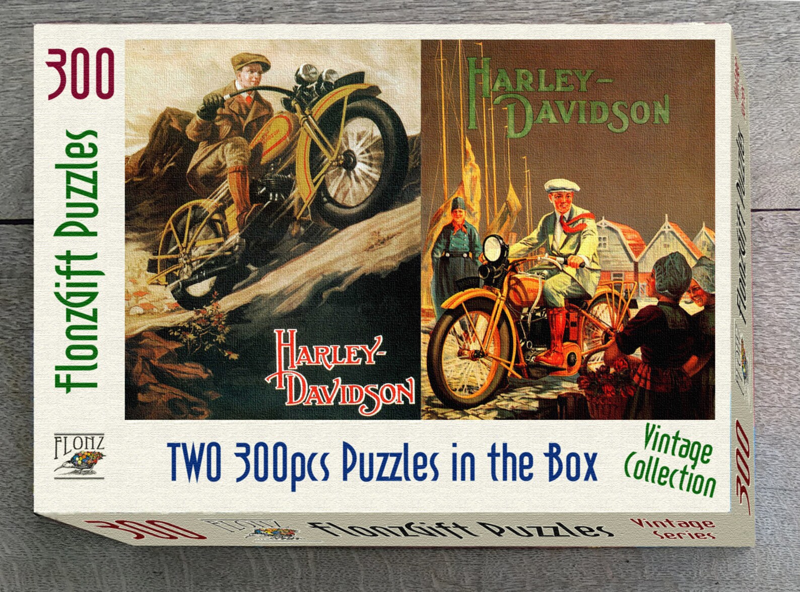 HARLEY DAVIDSON Puzzle 2 Jigsaw Puzzles in a Box Vintage Etsy