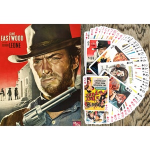 SPAGHETTI WESTERN Playing Cards (Poker Deck 54 Cards All Different) Vintage Movie Poster, Wild West Illustrations 651-010