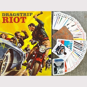BIKERS Playing Cards (Poker Deck 54 Cards All Different) Vintage Bikers Riders Movie Posters 651-021