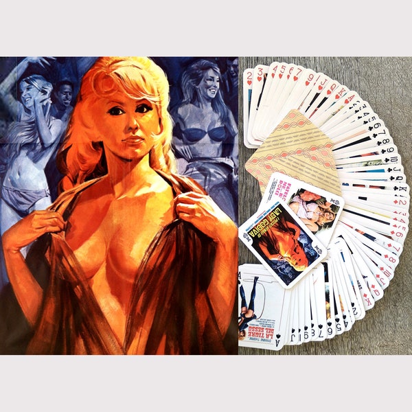 SEXPOLITATION SUPERMACHO Playing Cards (Poker Deck 54 Cards All Different) Vintage Sexy Lingerie Movie Posters 651-028