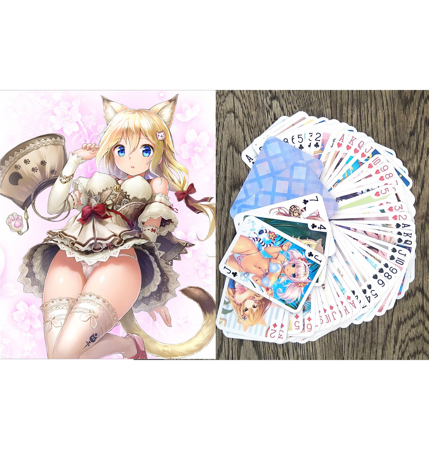 Hentai Anime Cat Girls Naked - ANIME Playing Cards poker Deck 54 Cards All Different Kawaii - Etsy