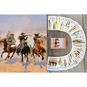 WILD WEST  Playing Cards (Poker Deck 54 Cards All Different) Vintage Western by Frederick Remington. Cowboys, Pioneers, Indian 651-032
