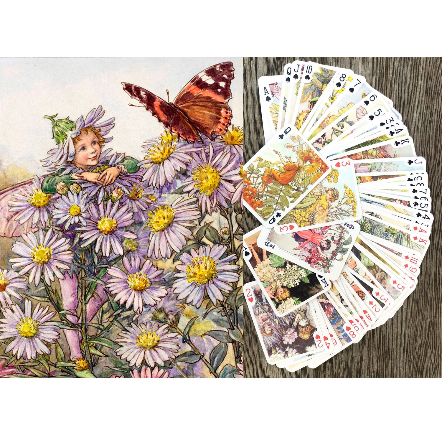 FAIRY Playing Cards (Poker Deck 54 Cards All Different) Vintage Fairi…
