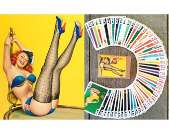 PIN UP GIRLS Spielkarten (Poker Deck 54 Karten alle unterschiedlich) Vintage Magazin, Sexy Girls, Poster Cover von Peter Driben 651-078