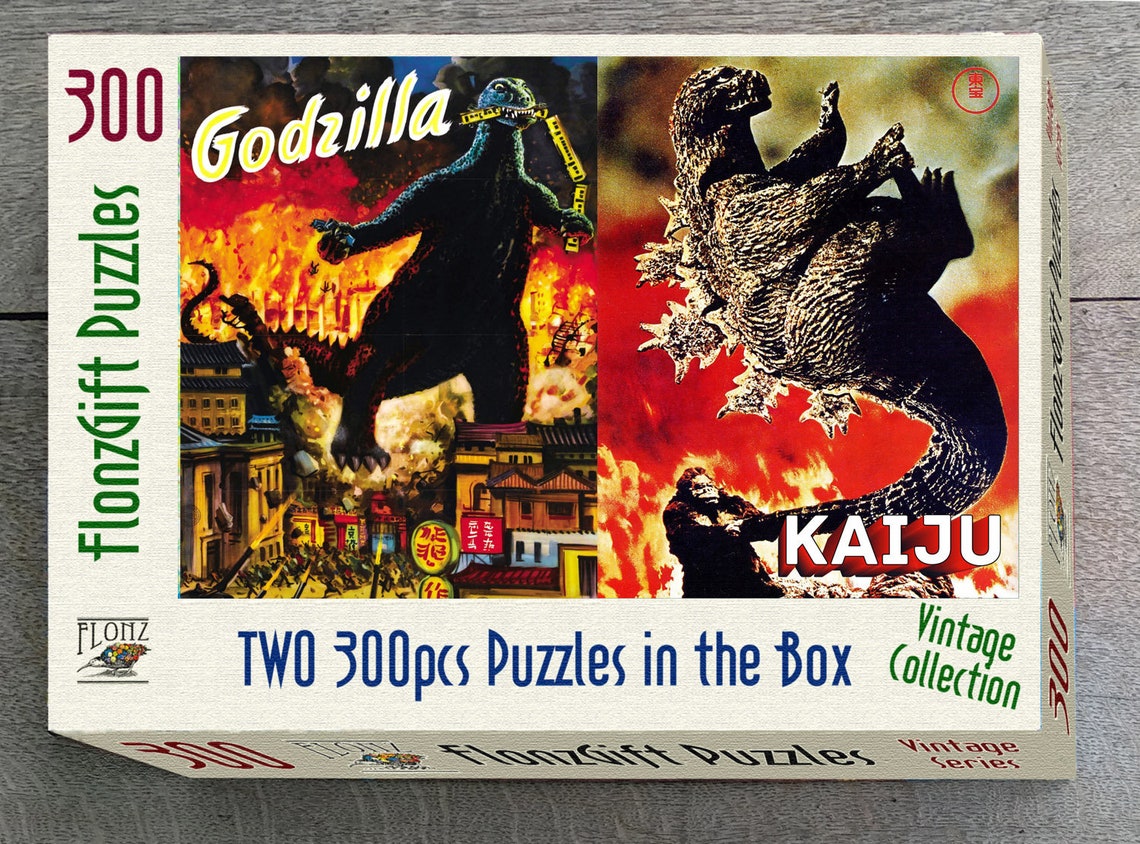EPIC GODZILLA Puzzle 2 Jigsaw Puzzles in a Box Godzilla from Etsy
