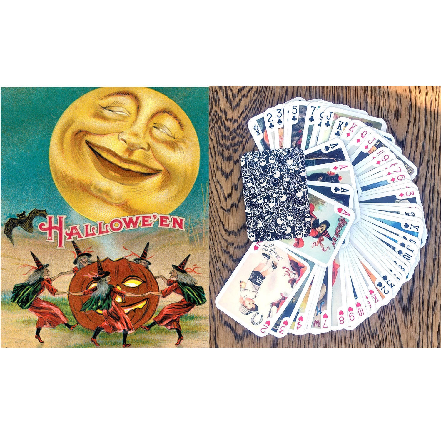 HALLOWEEN Playing Cards (Poker Deck 54 Cards All Different) Vintage P…