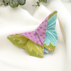Fabric brooch &quot;Corinne&quot; moth in origami style